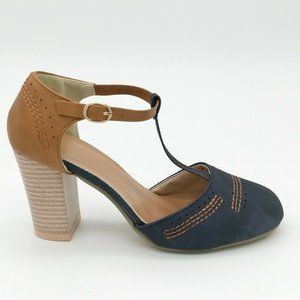 Womens T- Strap Ankle Strap High Heel Pump EUR 36 NEW